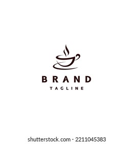 Abstract Minimalist Coffee Cup Line Logo Design. Abstract Coffee Cup Elegant Line Logo Design.