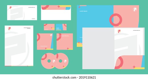 Abstract Minimalist Colorful Soft Colors Modern Corporate Business Identity Stationary