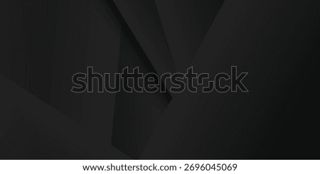 An abstract, minimalist composition of overlapping black paper sheets. The layers create sharp geometric angles, lines, and subtle, soft shadows, giving a sense of depth.