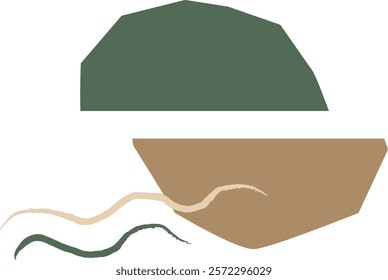Abstract Minimalist Contemporary Composition Vector Illustration