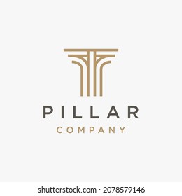 Abstract minimalist corporate pillar logo icon vector on white background