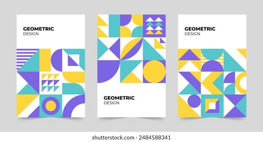 Abstract minimalist cover template. Modern colorful geometric pattern concept. Vector illustration