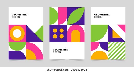 Abstract minimalist cover template. Modern colorful geometric pattern concept. Vector illustration