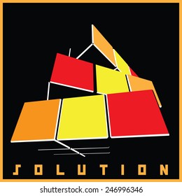 abstract minimalist cube transformer. can be used as a mark in the logo as icon, sign, symbol, banner, background, etc.