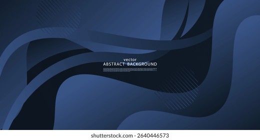 Abstract minimalist dark blue wave background. Modern concept background. Realistic waves with simple geometric patterns. Vector Eps10