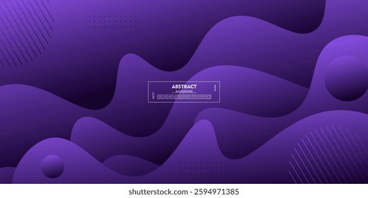 Abstract minimalist dark purple 3D background with wavy paper cut pattern. Simple design for promotion. Vector Eps10