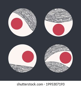 Resumen de elementos de diseño minimalista. Arte estético contemporáneo pintado a mano