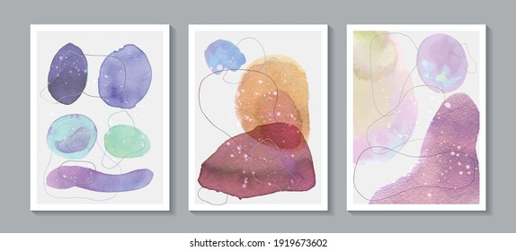 Abstract minimalist design for posters, cards, brochures, wall decorations, promotional materials. Vector EPS10. A set of 3 variations for your design.