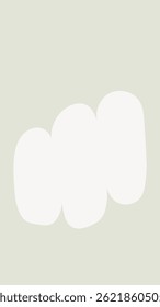 Abstract minimalist design with soft, rounded white shapes on a light green background. Simple, modern, and elegant abstract art. Minimalist style. Frame with copy space. Frame element vector.