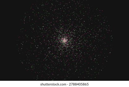 Abstract Minimalist Digital Galactic Particle Burst Expansion Texture Composition on Deep Black Background