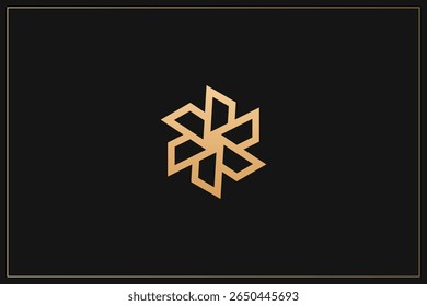 Abstractas Minimalista Digital Multimedia Diseño de Logo Oro	