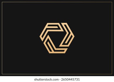 Abstractas Minimalista Digital Multimedia Diseño de Logo Oro	