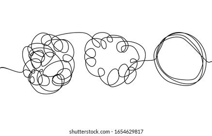 Abstract Minimalist Doodle On White Isolated Background. Continuous One Line Drawing