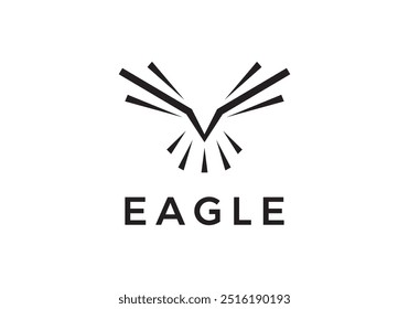 abstract minimalist eagle line art logo design template	
