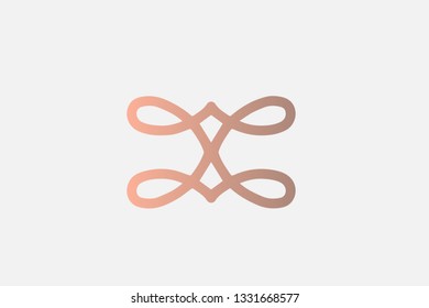 Abstract Minimalist elegant Dragonfly logo design with line art style