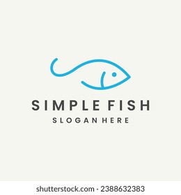 Abstract minimalist fish shape vector design. Simple fish design