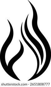 Abstract minimalist flame icon in single line style for logo design
