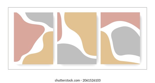 abstract minimalist flesh pattern shape background. Background for social networks. A set of templates. Modern vector illustration. Contemporary nude palette