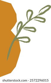 Abstract Minimalist Floral Composition Vector Illustration