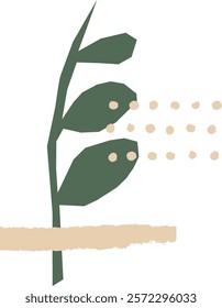 Abstract Minimalist Floral Composition Vector Illustration