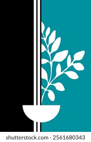 Abstract minimalist floral pattern. Vector Illustration.