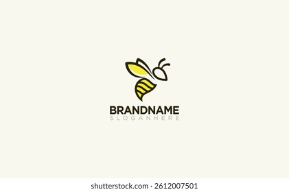 Abstract Minimalist Flying Bee logo