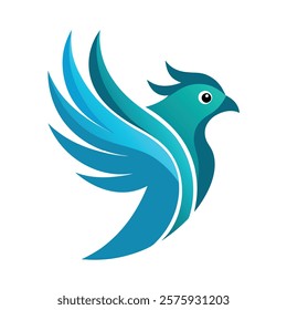 Abstract Minimalist Flying Bird Logo Design