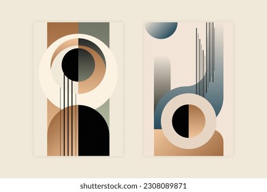  Abstract minimalist geometric artwork backgrounds for poster template.