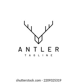 Abstract Minimalist Geometric Deer Head Vector Logo Design