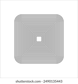 Abstract minimalist geometric lined shape element