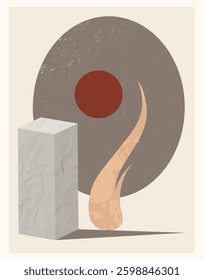 Abstract Minimalist Geometric Nature Composition