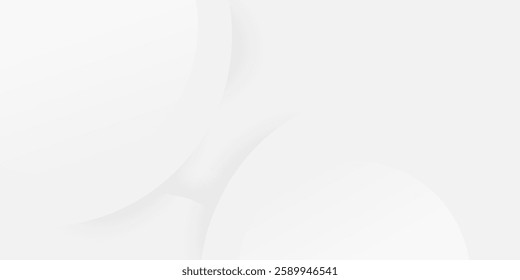 Abstract Minimalist Geometric White and Gray Background, Circles Pattern - Multi Purpose Vector Illustration,  Design Template, Applicable for Web, Technology Designs, Presentations, Posters, Placards