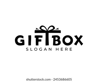 Abstract minimalist gift box letter with gift box icon, gift box vector logo design, gift box logo design