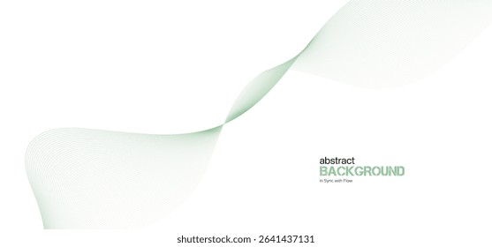 Abstract minimalist gradient ribbon wave on white background. Minimalist background and design element for pattern, poster and banner