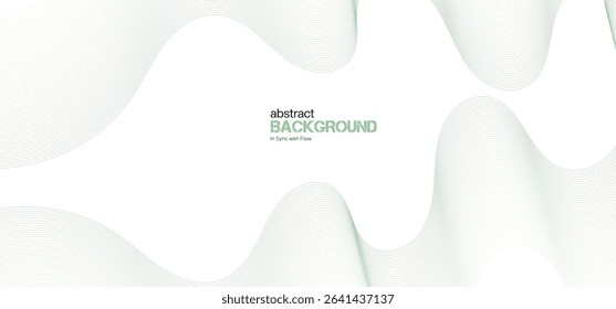 Abstract minimalist gradient ribbon wave on white background. Minimalist background and design element for pattern, poster and banner