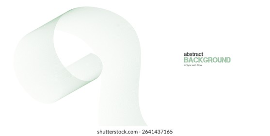 Abstract minimalist gradient ribbon wave on white background. Minimalist background and design element for pattern, poster and banner