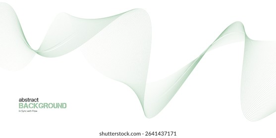 Abstract minimalist gradient ribbon wave on white background. Minimalist background and design element for pattern, poster and banner