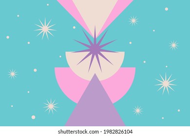 Abstract minimalist graphic boho style pattern background