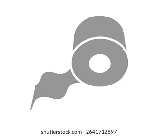 Abstract minimalist graphic of a paper roll, perfect for representing concepts of unwinding, renewal, or continuous processes.