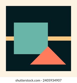 Resumen Modelo de elemento de diseño de afiches gráficos minimalistas Simple Afiche Forma gráfica minimalista Modelo de decoración abstracta contemporánea Símbolo geométrico Elemento de fondo Icono Modelo de decoración simple