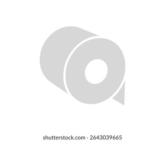 Abstract minimalist grey roll icon.  Perfect for concepts of beginnings, process,  continuity, or resource management.
