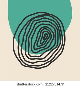 Abstract minimalist hand painted illustration for wall decoration, postcard or brochure design. Fashion vector illustration, flat design, cartoon. All elements are isolated.