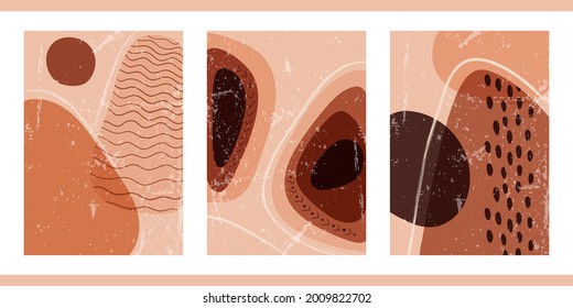 Abstract minimalist hand-drawn illustration for stories, wall decoration, postcard or brochure, cover design. Doodle background contains various shapes, spots, drops, lines. Modern trendy vector art.