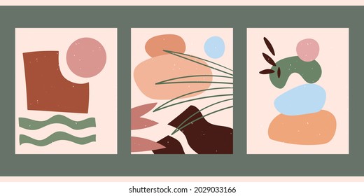 Abstract minimalist hand-drawn illustration for stories, wall decoration, postcard or brochure, cover design. Doodle background contains various shapes, spots, drops, lines. Modern trendy vector art.