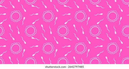 abstract minimalist human fertilization pattern medical biological presentations conceptual design reproductive health  new life illustration sperm egg cell