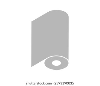 Abstract minimalist illustration of a rolledup sheet, representing potential, new beginnings, or a blank canvas.  Perfect for concepts related to design, printing, packaging, or technology.