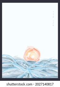 Abstract Minimalist Illustration of Sun and Sea, Suitable for Wall Decoration, Cover, Invitation, Poster, Card, Banner, Flyer, and Other