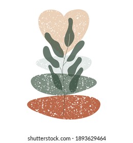 Abstract minimalist illustration. Vector trend drawing for covers, business cards, cards, postcards.  Multicolored figures on white background as a design element.