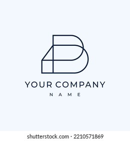 Abstract minimalist interior design logo illustration
