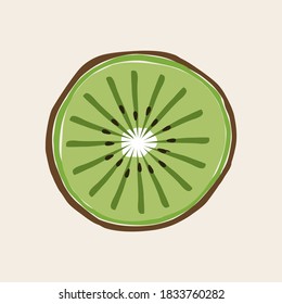 Abstract Minimalist kiwi shape art print element.